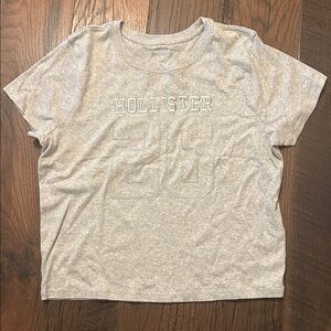 Hollister Light Gray Logo Tee